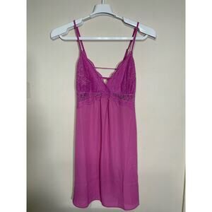 INC International Concepts Scalloped Lace Pink Lace Chiffon Lingerie Size M NWT